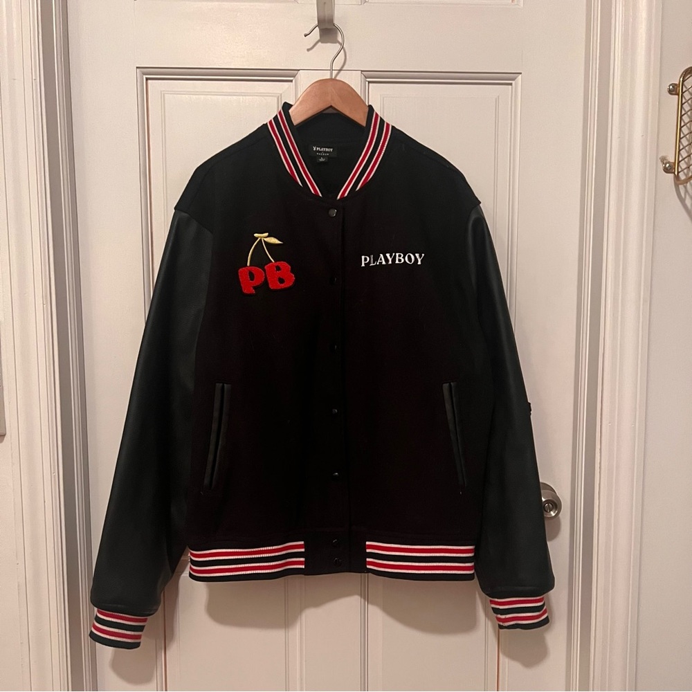 PLAYBOY Black Jacket with Red and White Details